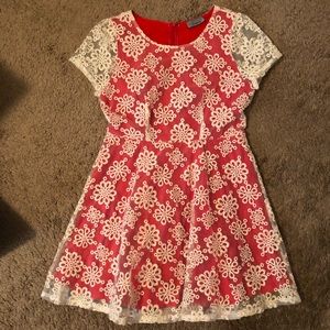 Method Red&White Embroidered Dress